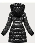 Černá oboustranná dámská metalická bunda (b8070-1)