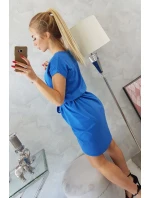 Šaty s obálkou dole chrpově modré