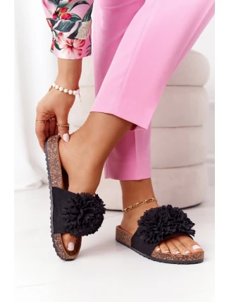 Nazouváky Na Korkové Podrážce Černé Flowerbomb