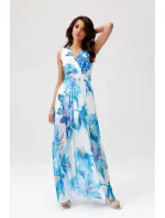 Denní šaty SUK0477 modro-bílé - Roco Fashion Denní šaty SUK0477 modro-bílé - Roco Fashion