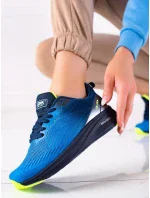 Trendy modré  tenisky dámské bez podpatku