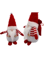 DEKORATIVNÍ SANTA CLAUS S DÁRKOVOU TAŠKOU 25CM BÍLÝ