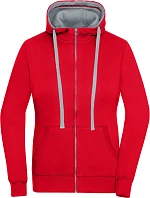 Daiber JN 962 Dámská mikina s kapucí "Lifestyle" 02.0962 red/grey heather