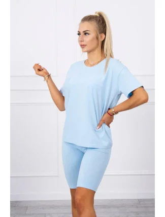 Modrý set top+legíny Modrý set top+legíny