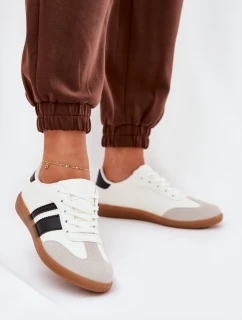 Nízké dámské sneakersy z eko kůže bílé Nonalorin