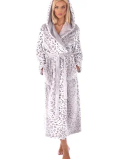 Dámský župan 3956 irbis s kapucí vzorovaný - Vestis