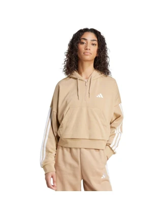 Dámská mikina s kapucí Essentials French Terry Quarter Zip beige JX7676