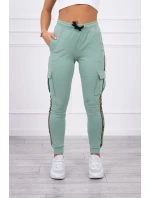 Tmavě mátové kalhoty cargo Tmavě mátové kalhoty cargo