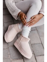 Dámské Sněhule Na Platformě Zateplené Kožíškem Světle Béžové Xamella