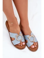 Dámské sandály na plochém podpatku s ozdobou Vinceza 17381 Modré Dámské sandály na plochém podpatku s ozdobou Vinceza 17381 Modré
