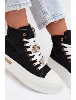 Dámské tenisky na platformě s přezkami černé Gracella