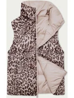 Perleťově růžovo-panteří oboustranná krátká vesta S'West (B8346-51)