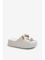 Dámské Lehké Pěnové Žabky S Ozdobami Bílé Orchia
