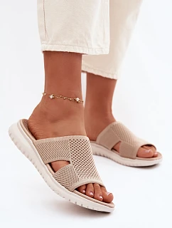 Dámské pantofle Sergio Leone KL064 Béžové