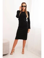 Dámský bavlněný komplet pruhovaná blůza a tužková sukně černý