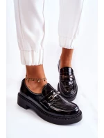 Lakované Boty Se Stříbrným Ornamentem Černý Hestill