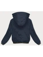 Tmavě modrá prošívaná bunda s ozdobnými stahovacími lemy (16M9086-215) Tmavě modrá prošívaná bunda s ozdobnými stahovacími lemy (16M9086-215)