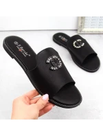 Pohodlné žabky se zirkony S.Barski W OLI258A černá Pohodlné žabky se zirkony S.Barski W OLI258A černá