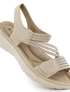Dámské sandály na platformě pohodlné béžové Unisoft 8875