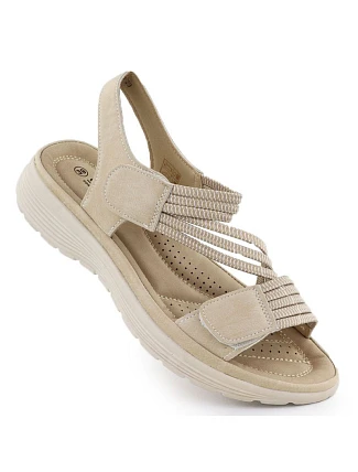 Dámské sandály na platformě pohodlné béžové Unisoft 8875