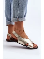 Zazoo 40407 Dámské kožené sandály Zlaté