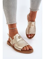 Zazoo 40385 Dámské Kožené Sandály Zlaté