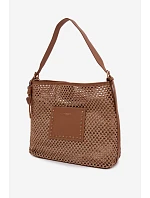 Letná Kabelka s Pletením a Přívěskem Světle hnědá Fayette