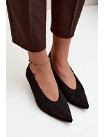 Černé semišové lodičky s kitten heel Nuretta