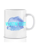 Personalizovaný klasický bílý keramický hrníček 300 ml s barevnou skvrnou