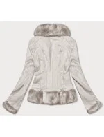 Světle béžová krátká dámská zavazovací bunda Ann Gissy (K0327)