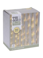 VÁNOČNÍ STROMEK SVĚTLA VODOPÁD VENKOVNÍ SVĚTLO OPONA 320 VEDL TEPLÁ BÍLÁ 5 RYCHLOSTÍ