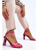 patentované sandály na podpatku Fuchsie Owen