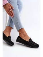 Dámské mokasíny z ekologického semiše černé Amrutia