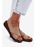 Zazoo 40392 Kožené dámské sandály Cappucino