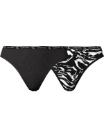 Dámské kalhotky 2 Pack Bikini Briefs CK96 000QD3991EBIK černá/tygří potisk - Calvin Klein