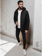 Pánská prošívaná bunda s kapucí černá FashionStreet TX5009