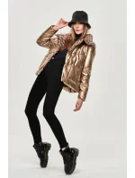 Zlatá dámská bunda s leskem (OMDL-023) Zlatá dámská bunda s leskem (OMDL-023)