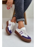 Zazoo N1068 Kožené Nízké Sneakersy Dámské Na Platformě Bílé