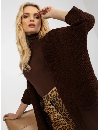 Dámský svetr LO SW LK 3002 kardigan.98P tmavě hnědý