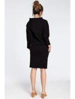 B032 Šaty s kimonovými rukávy - černé