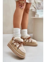 Nízké Sněhule Na Platformě S Kožešinou D.Franklin Béžové