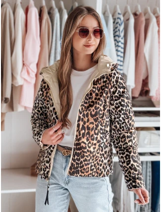 Dámská oboustranná přechodná bunda ZIBERKA béžová FashionStreet TY4869 Dámská oboustranná přechodná bunda ZIBERKA béžová FashionStreet TY4869