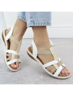 Pohodlné dámské nazouvací sandály bílé Rieker 65918-81