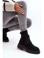 Dámské Traperové Boty na Zip Černé Apolosi