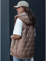 Dámská prošívaná vesta s kapucí COLINE zlatá FashionStreet TY4461