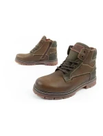 Wrangler Allan Mid pánské boty sable boots smart leather green brown