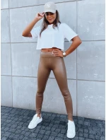 Dámské kožené kalhoty FIRT camel FashionStreet UY1625