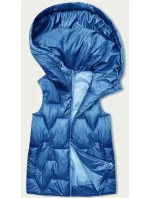 Světle modrá dámská vesta s kapucí (B8171-13) Světle modrá dámská vesta s kapucí (B8171-13)