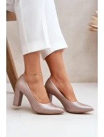 Saténové lodičky Lewski Shoes 2453 Béžové