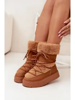 Dámské Sněhule S Kožíškem A Šněrováním Na Platformě Camel Marinna